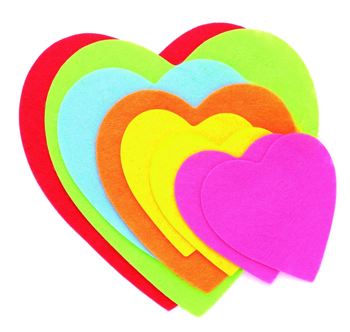 Coeurs en feutrine 8-15cm 8 pcs